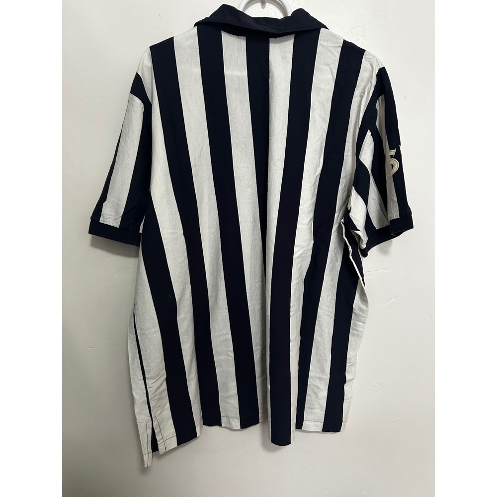 Polo Sport Ralph Lauren 1990s vertical stripe shield patch Striped Rugby Shirt - Picture 2 of 11